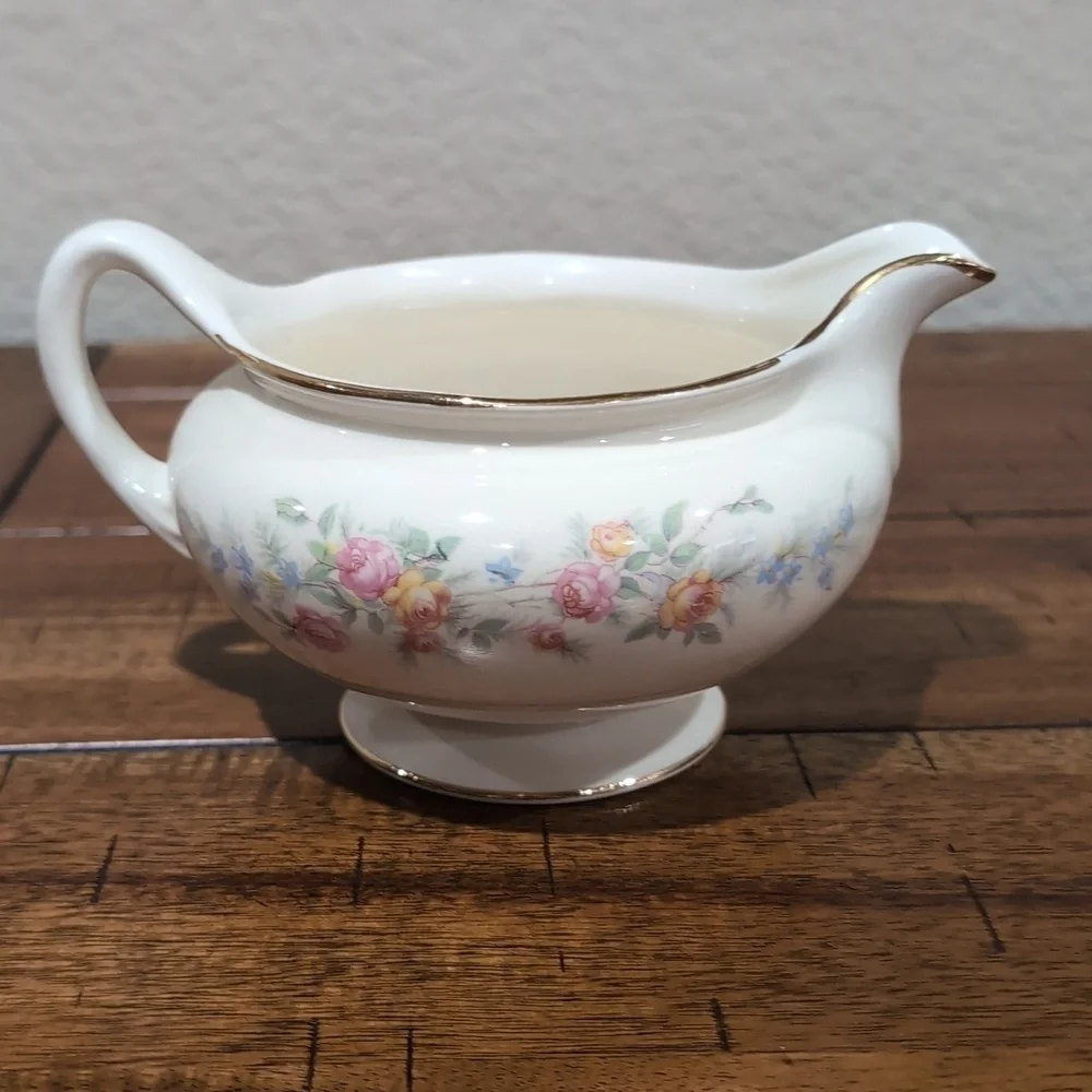 VTG 40's Homer Laughlin Eggshell Nautilus Ferndale China Creamer And Sugar Bowl